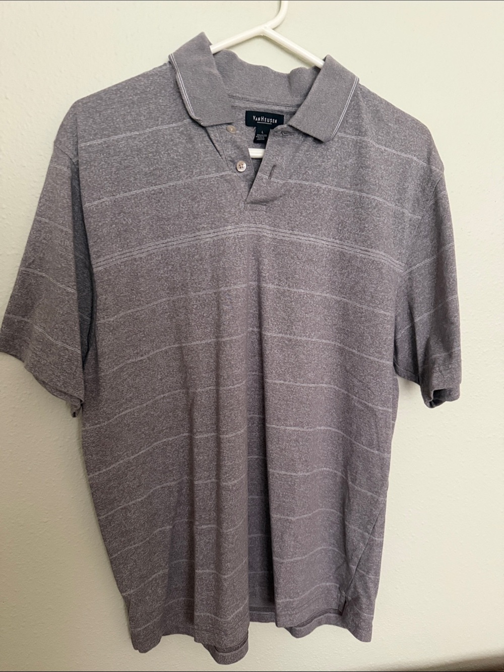 Van Heusen Men's Gray striped Polo Shirt